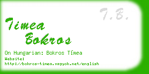timea bokros business card